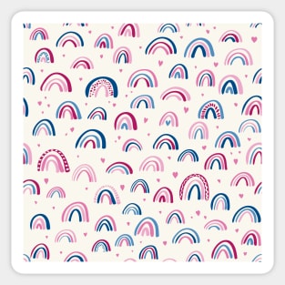 Cute boho rainbows, pink and blue Sticker